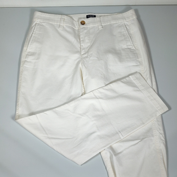 J. Crew High Rise Girlfriend Chino Pants Stone Ivory White 6 - Picture 3 of 9